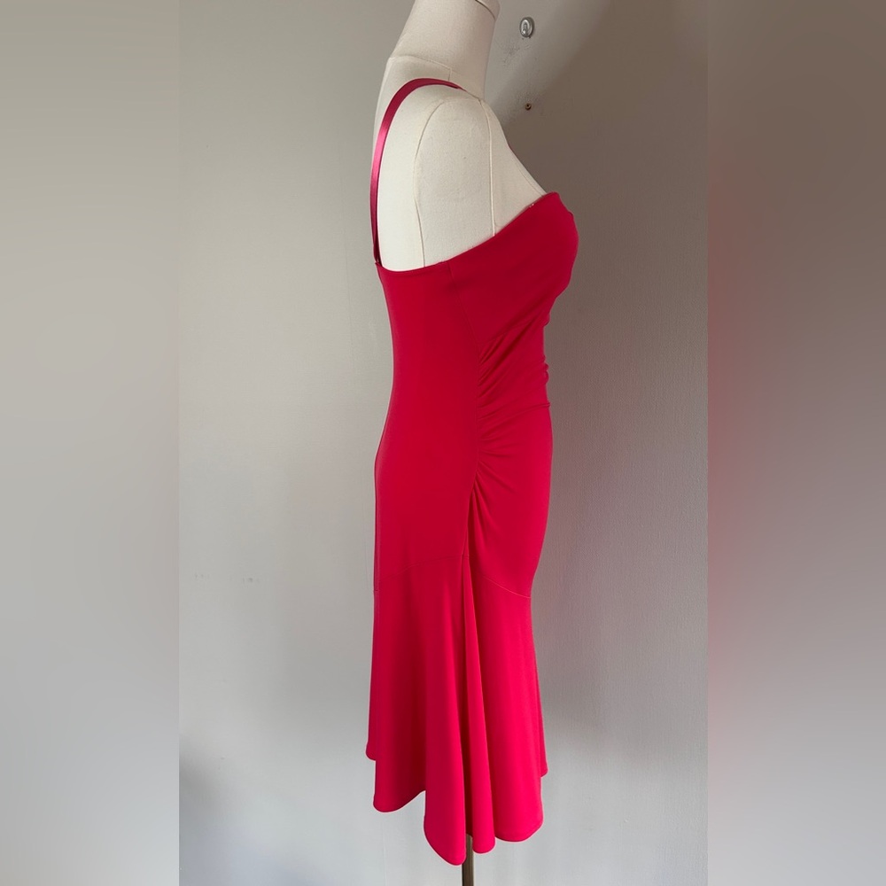 Y2K JODI KRISTOPHER Babydoll Ruched Midi Dress Resort Party Going Out Barbie | L - Picture 10 of 14